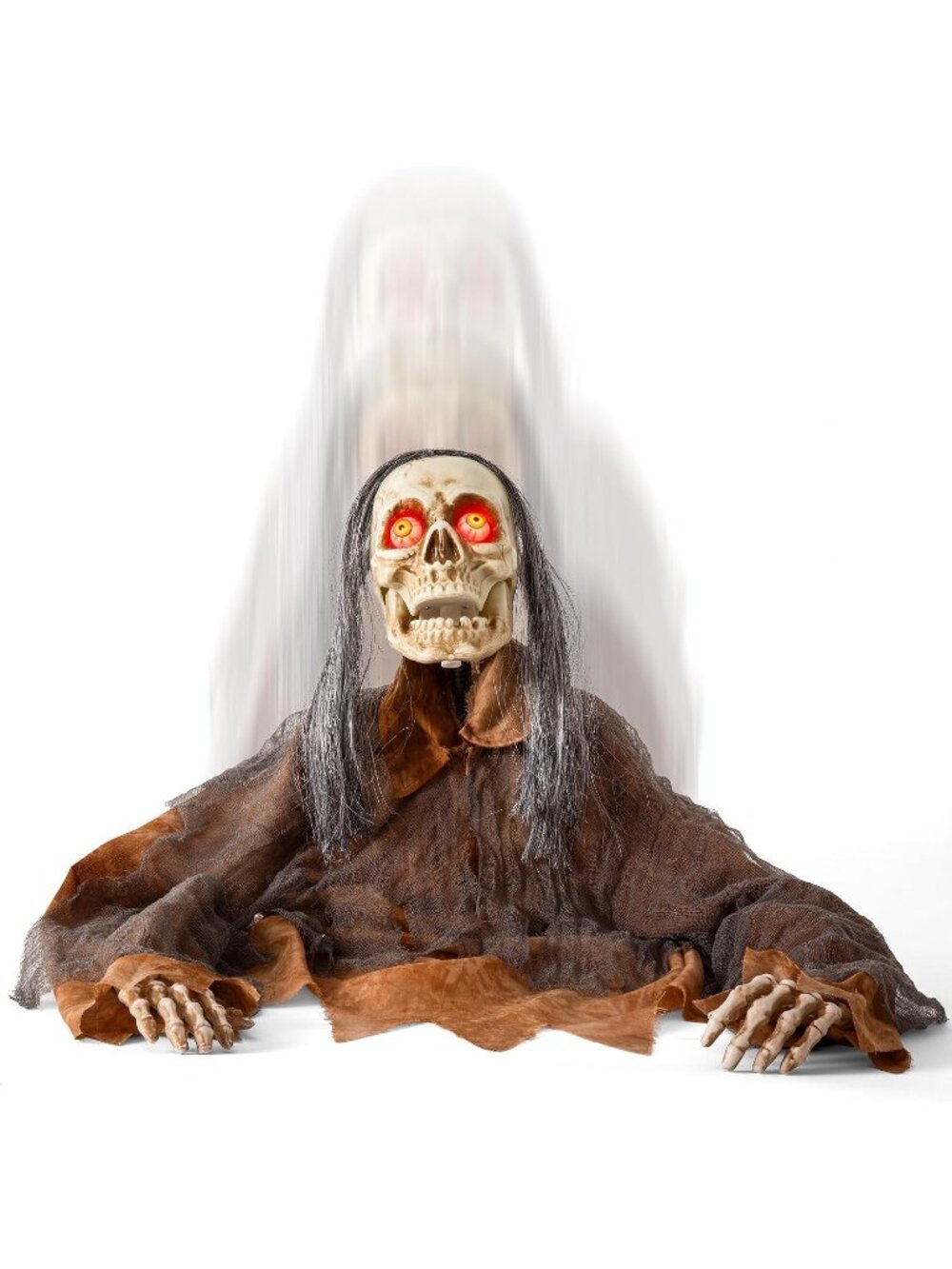 Halloween Animated Zombie Decoration with Lighted Eyes Crawling Animatronics